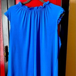 Blue ruffle blouse XL